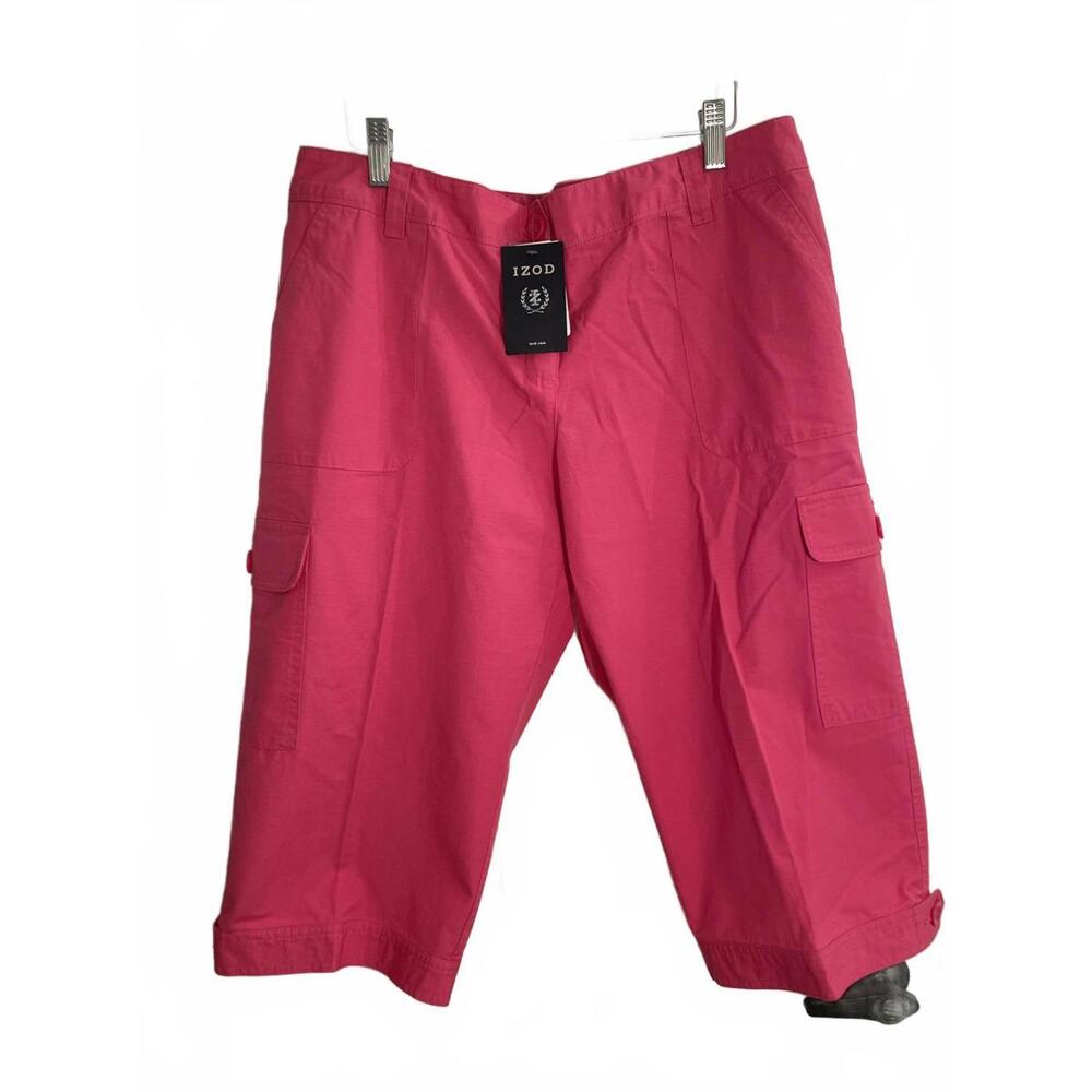 IZOD Women's Pink Cargo Shorts- Size 12
